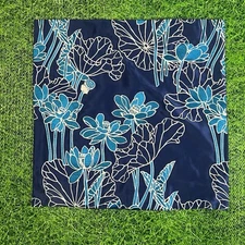 Shanghai Tang Blue Floral Throw Pillow Case Embroidered