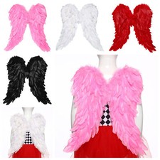 Womens Girls Feather Wings Realistic Fairy Wing Christmas Dress Up Masquerade