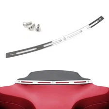 Polished Slotted Batwing Windshield Trim for Harley Touring Street Glide 1996-13