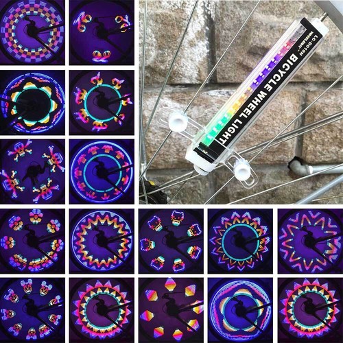 Bike Wheel Light, Bicycle Wheel LED Light Waterproof Spoke Lights RGB Led Lights - Picture 2 of 11