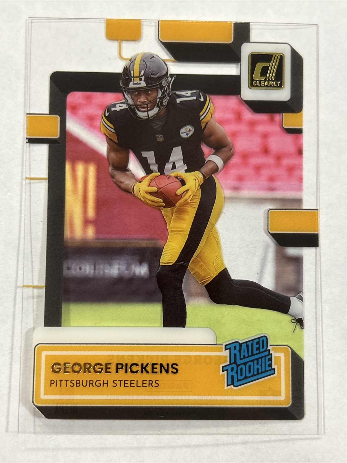 2022 Donruss Clearly Football Rated Rookie #73 George Pickens Rc Steelers