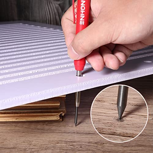 Enhon 4 Pcs Mechanical Carpenter Pencils with 40 Refills and Mental Marking 