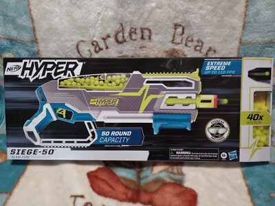 NERF Hyper Siege-50 Dart Blaster Hyper Extreme 50 Round Capacity - Up to 110 FPS