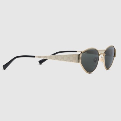 Gucci GG1853S Light Gold Toned Geometrical Frame Sunglasses