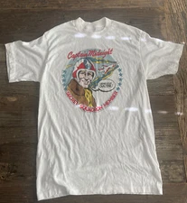VTG 80s Captain Midnight Drink Your Ovaltine White Single Stitch T-Shirt MINT !!