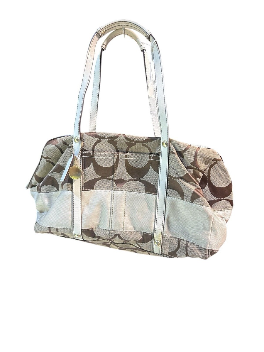coach バッグ Vintage Coach Monogram Signature Stripe Zip Satchel C0726-11102 | eBay