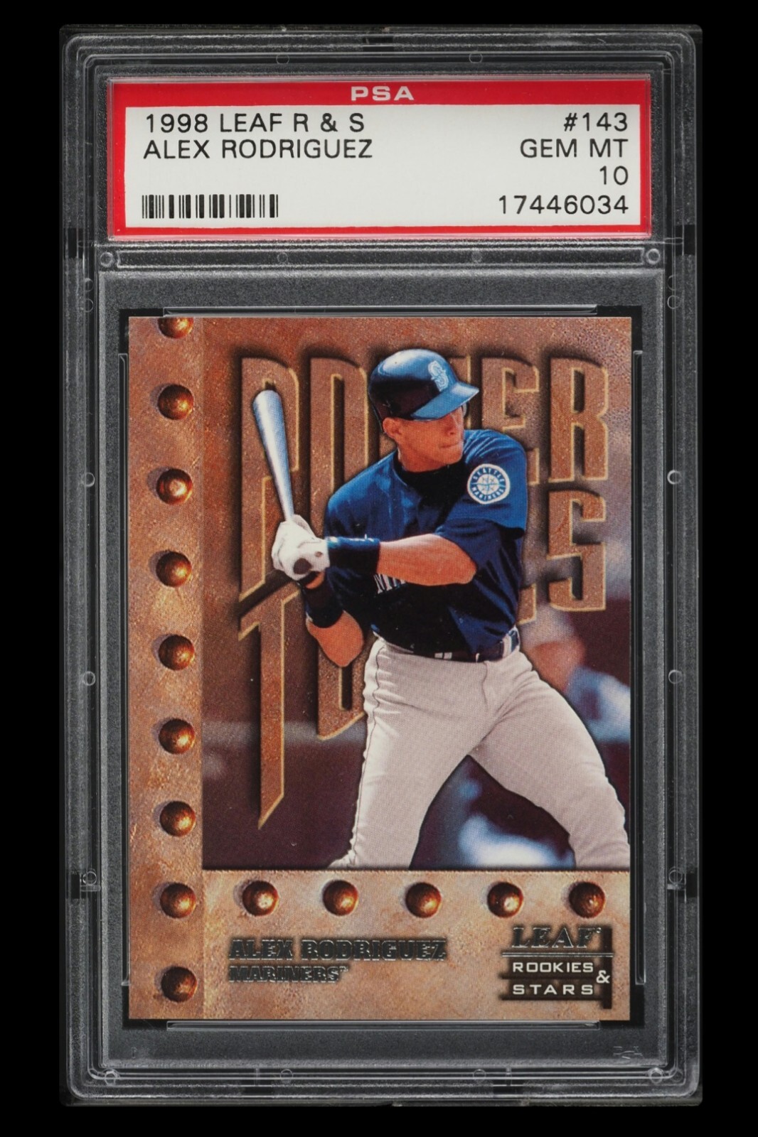 1998 ⚾ PSA 10 Alex Rodriguez #143 Leaf Rookies & Stars Seattle Mariners