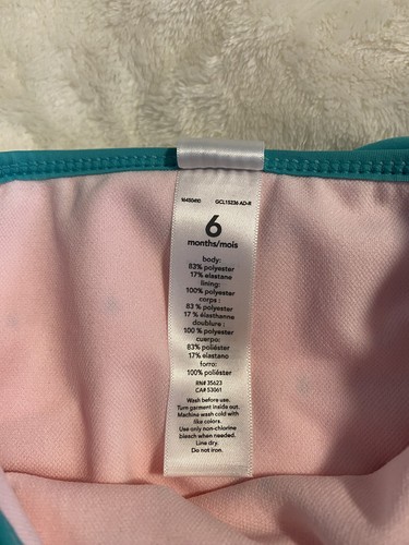 Baby Girl Bathing Suit 6 months Two Piece Carters Brand New UPF 50+ Sun Protect - Picture 7 of 7