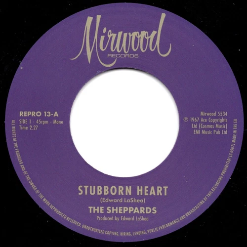 The Sheppards - Stubborn Heart - CLASSIC Northern Soul - NEW Kent Repro 45 HEAR!