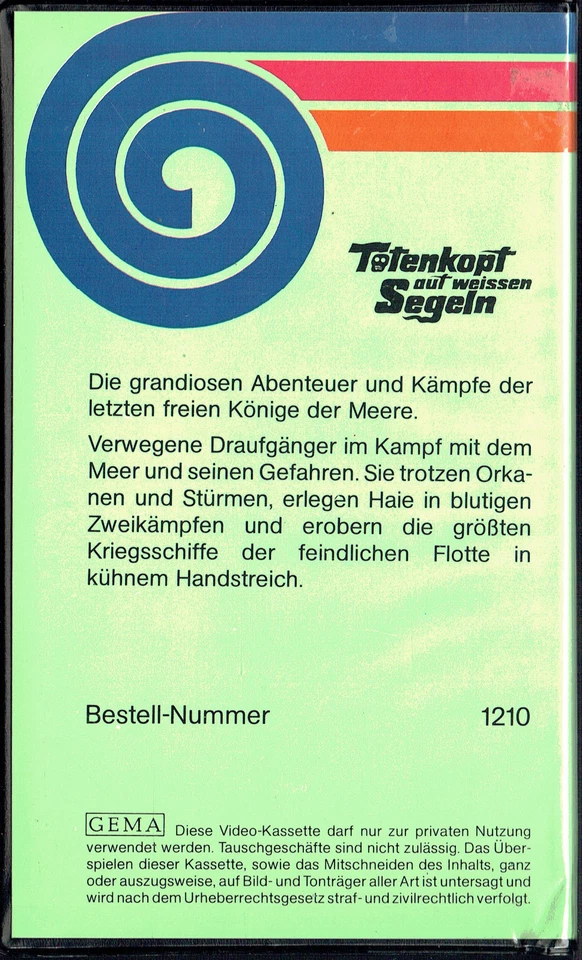 (VHS) Totenkopf auf weißen Segeln - Charles Quinley, Stan Cooper (1971) - Bild 2 von 3