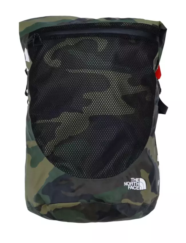 SAC À DOS IMPERMÉABLE SUPREME THE NORTH FACE CAMOUFLAGE BOIS OCCASION SS17