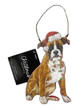 The Christmas Shoppe Ornament-Pets By Kathy -Boxer Dog