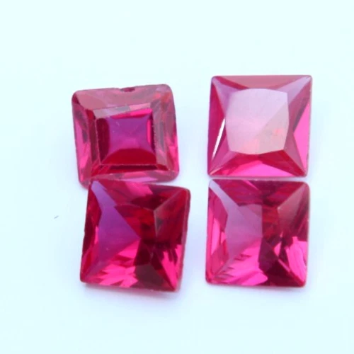 Natural Red Ruby 10 Pc Loose Gemstone Certify Princess Cut Gemstone 6x3 mm Lot - Image 4 of 4