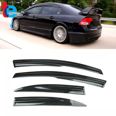 Window Vent Visor For Honda Civic 4 door Sedan 2006-2011 Mugen Style Rain Guard