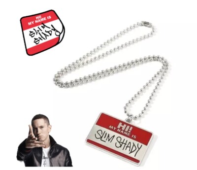 EMINEM Slim Shady Hi My Name Is Chain Hip Hop Pendant Necklace Rapper