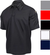 Tactical Performance Polo Shirt Moisture Wicking Solid Uniform Work Job Shirt