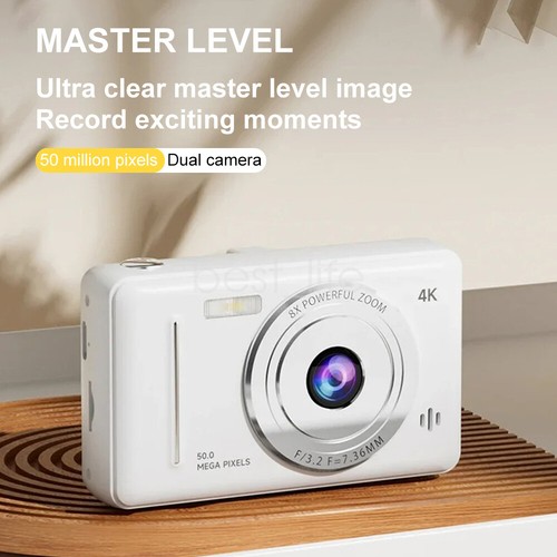 Aparat cyfrowy 4K HD 50MP 8X zoom podwójny obiektyw autofokus mini kamera kieszonkowa - Zdjęcie 11 z 26