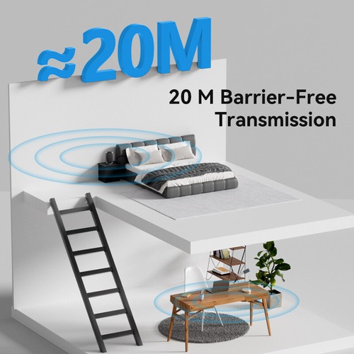 USB Bluetooth 5.3 Dongle Adapter Wireless Mouse Keyboard Music Audio Receiver PC - Photo 5/12