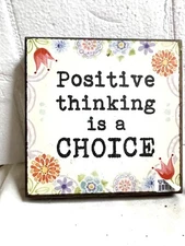 Funny Inspiring Word Saying Square Shelf /Desk Block Sign 4x4” Wood By My Word!