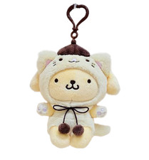 Sanrio Characters Official Plush Doll : Cat Costume Pompompurin 13cm Keyring