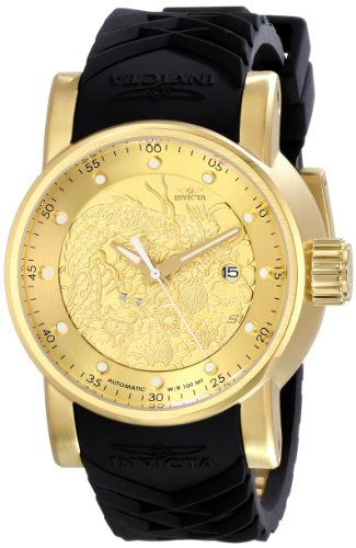 Мужские аналоговые японские часы Invicta Mens 15863 S1 Rally с автоподзаводом из черного силикона