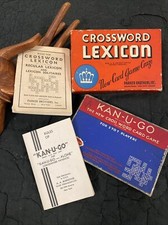 2 Vintage Games KAN-U-GO Crossword Card AND Crossword Lexicon w/Original Boxes
