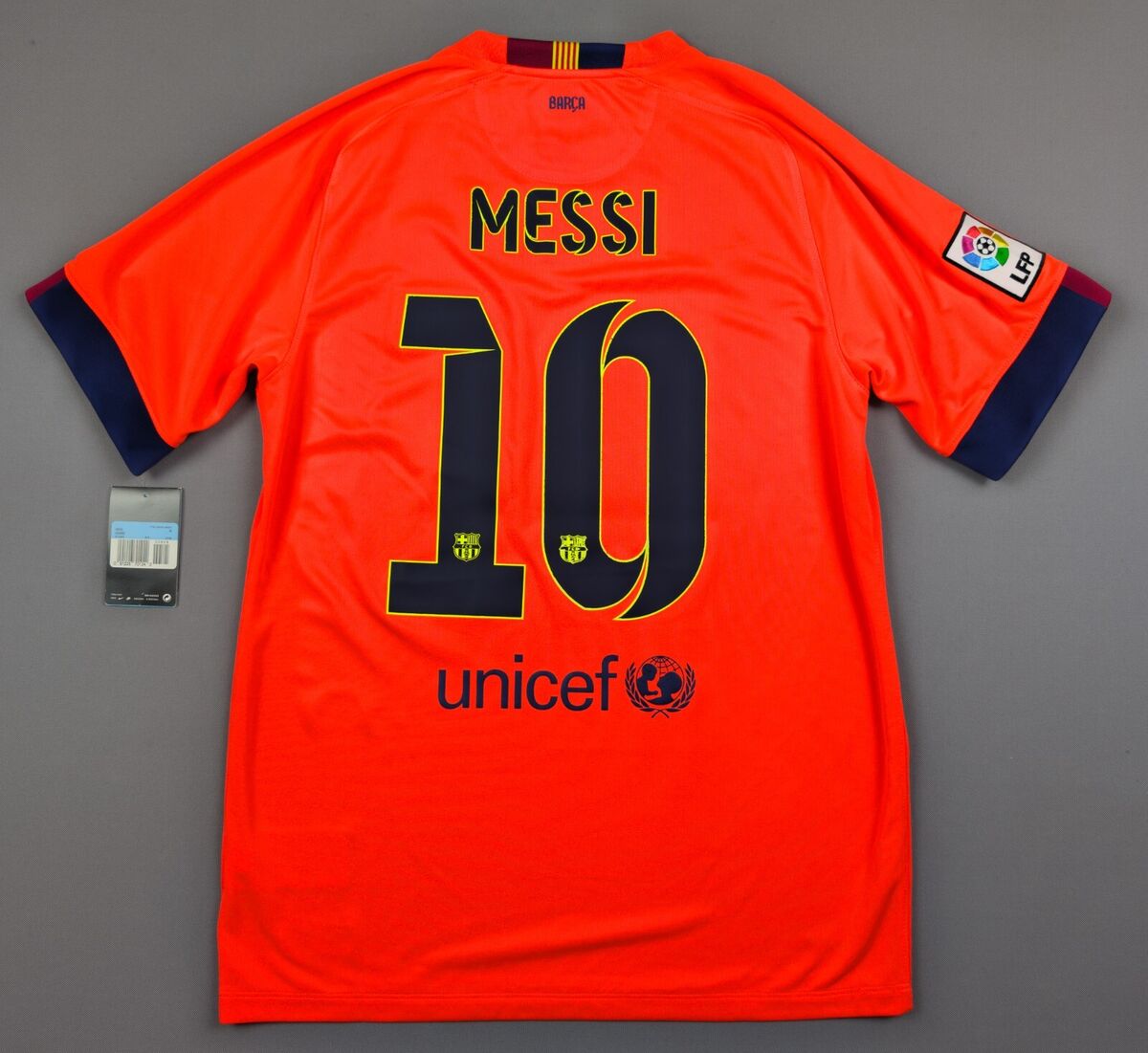 BARCELONA 2014 2015 LEO MESSI JERSEY AWAY FOOTBALL SHIRT BARCELONA 2014 2015 LEO MESSI JERSEY AWAY FOOTBALL SHIRT