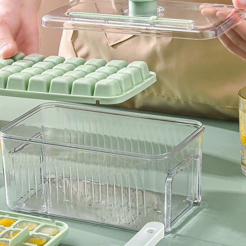 Ice Cube Trays with Lid and Bin 56 Pcs for Freezer Ice Cube Mold For Whiskey - Afbeelding 6 van 14
