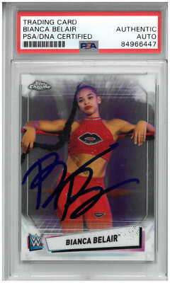 BIANCA BELAIR SIGNED AUTOGRAPH SLABBED WWE 2021 TOPPS CHROME CARD PSA
