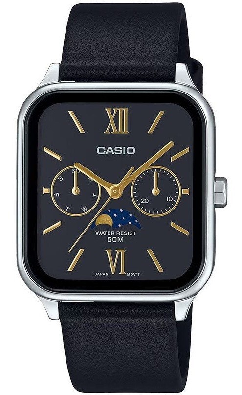 Casio Moonphase Quartz Strap Leather Men's Watch MTP-M305L