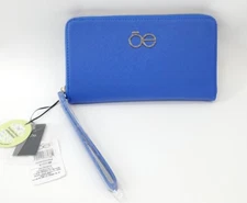 Clōe Leather Women's Long Blue Clutch Wristlet Wallet 