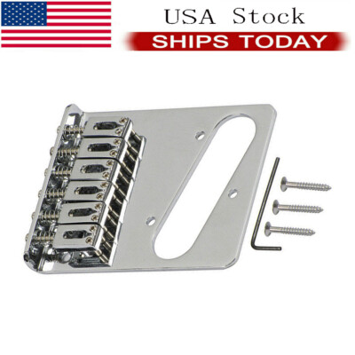 Chrome 6 Saddles Guitar Bridge Plate Sets for Tele Telecaster TL Replace