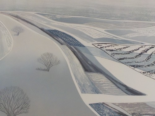 Vintage Original Collagraph Intaglio Prairie Winter V by Roslyn Swartzman Listed - Picture 3 of 6