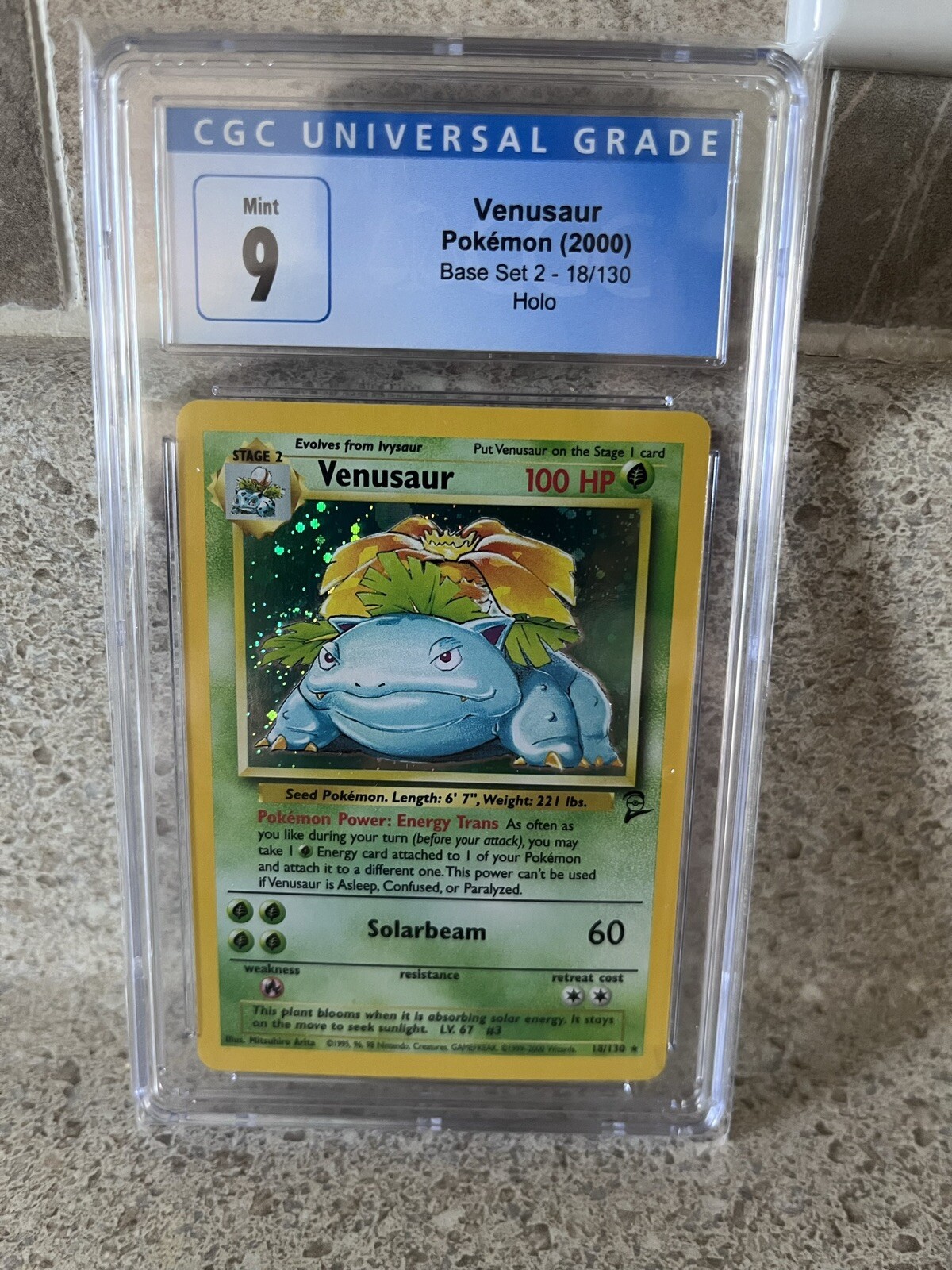 Pokémon Venusaur Base Set 2 18/130 Holo Rare CGC 9 PSA 10 LOW POP ONLY