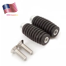 2x CNC Motorcycle Bike Folding Foot Pegs Footpeg Rear Set Pedal Universal Black