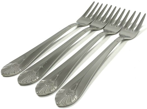 4 Oneida New York Europa Stainless Seafood / Cocktail Forks 6" Length Glossy - Picture 2 of 4
