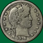 1914-S Barber Quarter Fine F Coin #28631