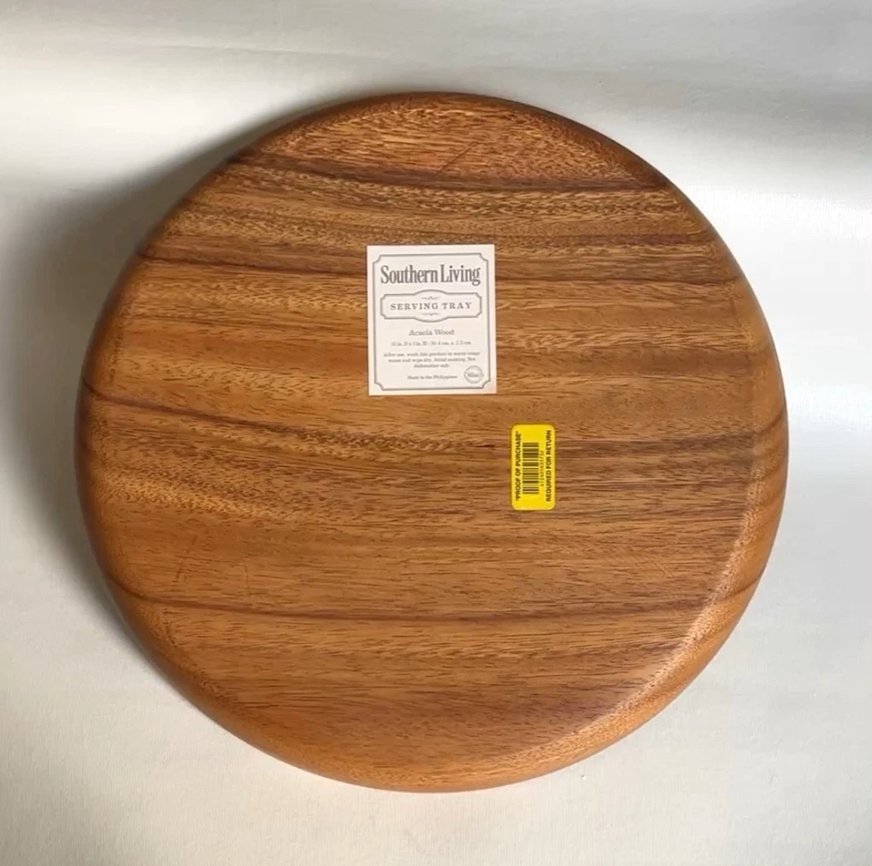 Southern Living Acacia Wood 12" Serving Tray Made in Philippines - Image 3 of 4