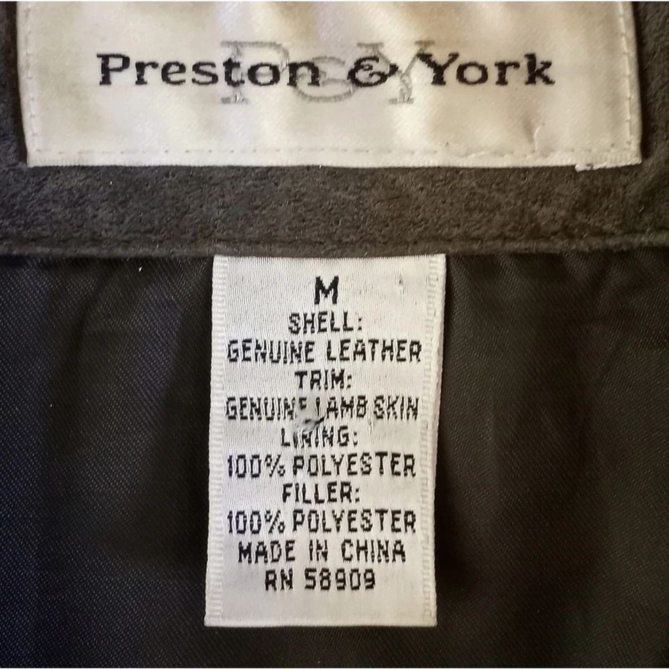 Chaqueta de Colección Preston And York Acolchada Gamuza y Cuero Borde Verde Oliva Tareas Foto 3 de 4