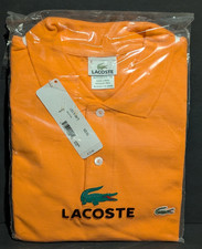 Lacoste Men's Caiman L1212 Short Sleeve Orange Polo Shirt Size 8/XXL