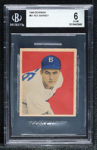 Rex Barney #61 1949 Bowman card