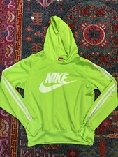 Youth Nike Red Tag Neon Green Performance Hoodie Sweatshirt