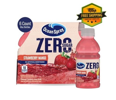 Ocean Spray ZERO Sugar Strawberry Mango Juice Drink   10 fl oz Bottles, 6-Count