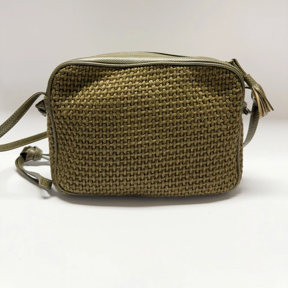 Bolso Bandolera Bottega Veneta Vintage Tejido Yute - Verde Oliva Foto 4 de 4