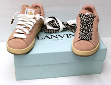 Lanvin Lite Curb low top Sneaker Rose Suede FM-SKDK0B-VESU-A23 SIZE 43/US 10 M 