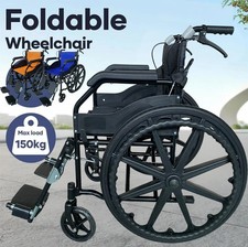 Lightweight Folding Wheelchair attendant brakes Self Propelled Mag Wheels UK