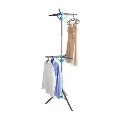 Hangaway 2 Tier Portable Clothes Drying Rack Blue Lake & Espresso New In Box RS7