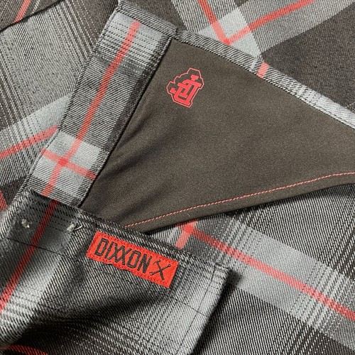 Dixxon Flannel Pearl Snap Moxie Shirt Mens Large Black Grey Red Long Sleeve - Afbeelding 9 van 17