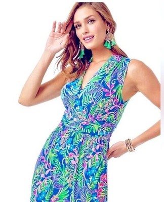 Lilly Pulitzer Pearce Maxi Dress How Do You Like  Me Prowl Size XL Sleeveless 