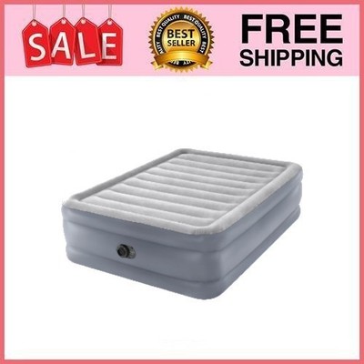 Intex 20'' Queen Dura-Beam Deluxe Raised Air Bed Mattress with Built-in Pump